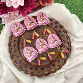 Return Gift Saraswathi Decorative Sticker With Kumkum & Haldi-Set Of 6-RG341